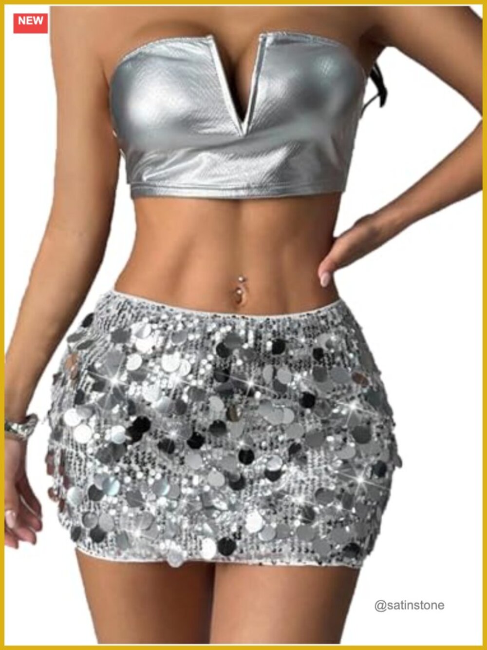 Sequin Mini Skirt Y2K Low Rise Bodycon Party Rave Club Sparkly Glitter Pull-On